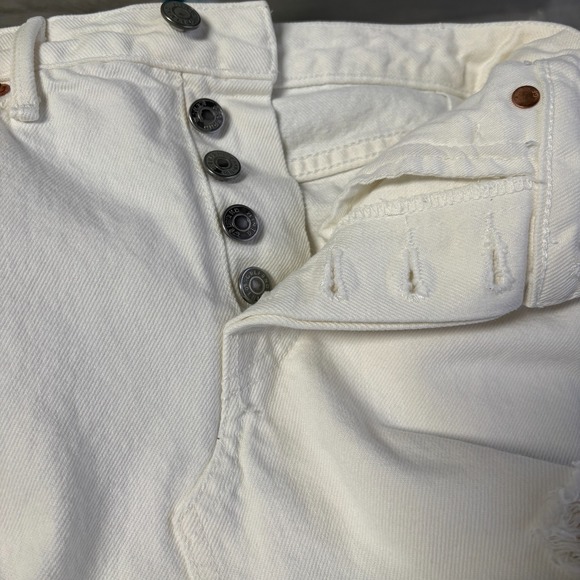 GRLFRND Rhoda White Denim Ripped Distressed Mini Skirt Womens 24 - Picture 4 of 6